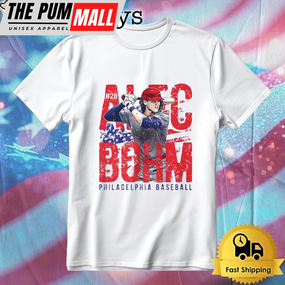 Alec Bohm Philadelphia Baseball Usa Flag Patriotic Fourth Of July T-Shirt