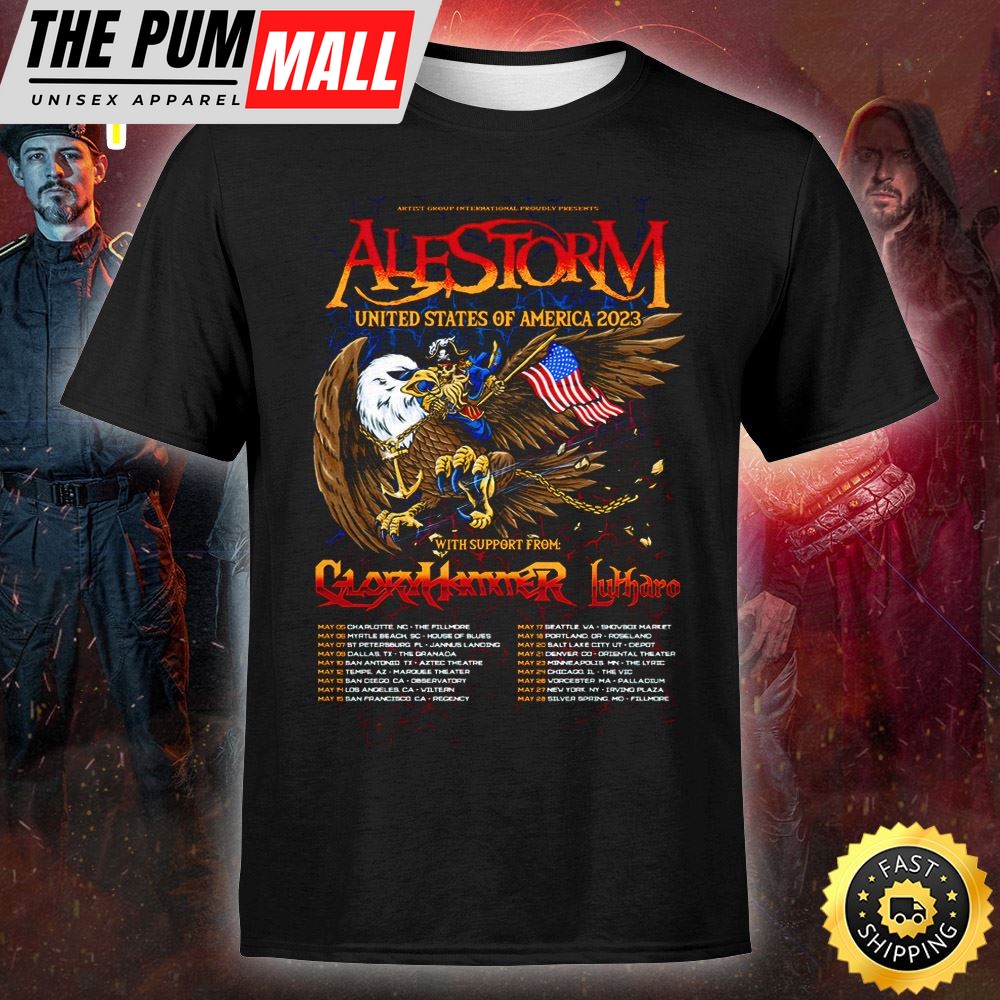 Alestorm Announces 2025 Usa Headline Tour With Direct Support From Labelmates Gloryhammer Tshirt