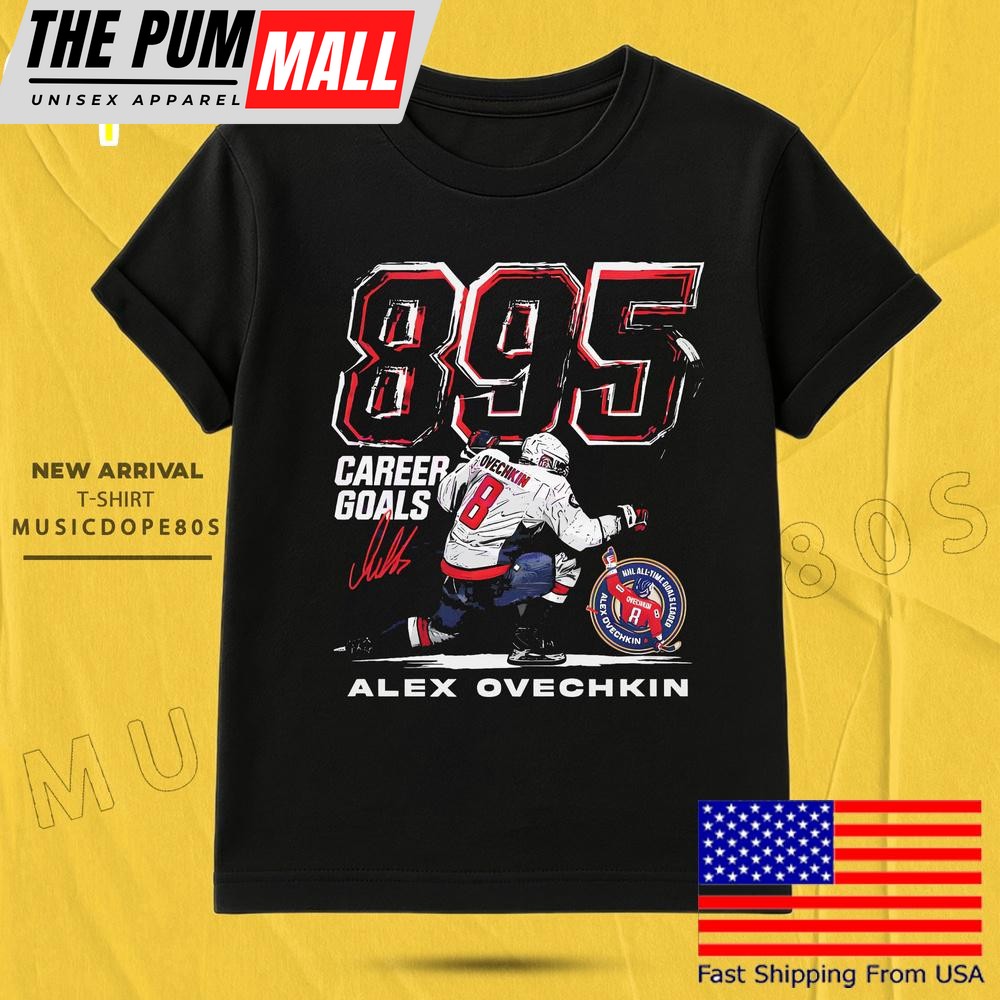 Alex Ovechkin Washington Capitals 895 Career Goals Grunge T Shirt