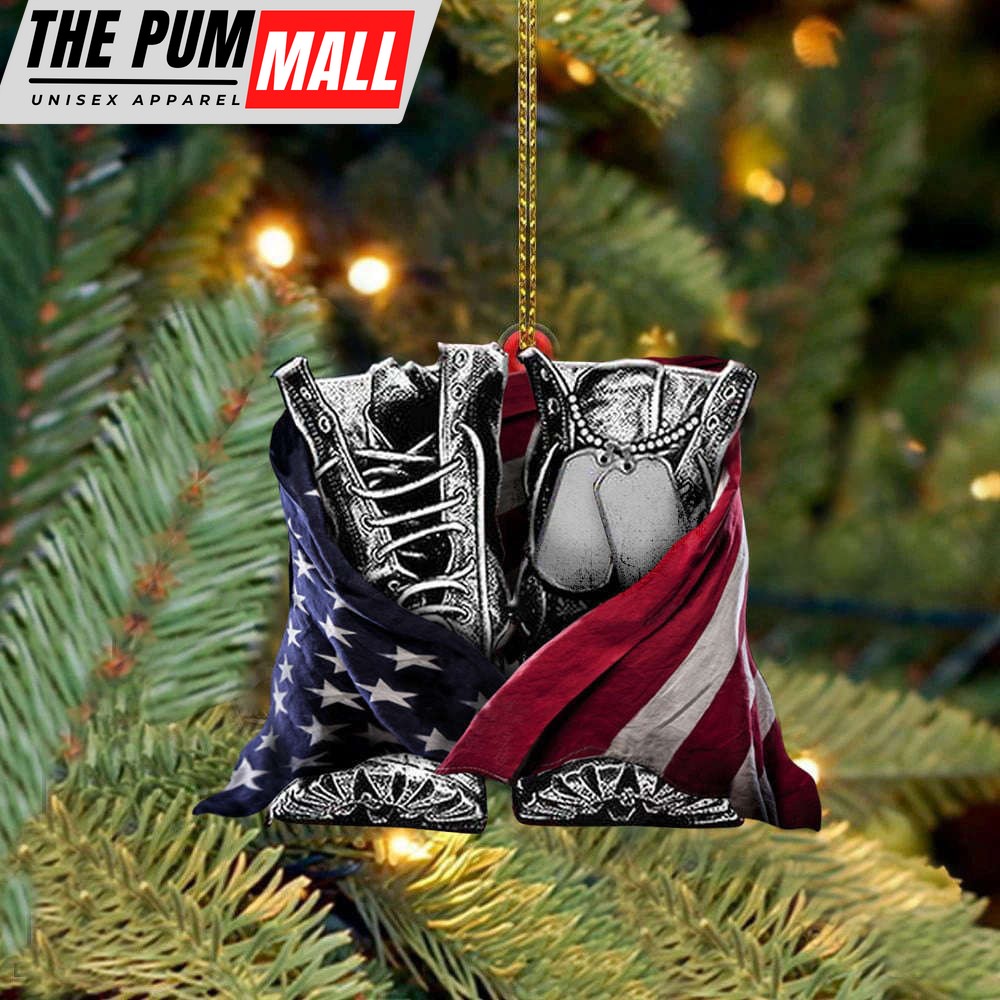 America Flag Boots Military Ornament Christmas Tree Decorations Veteran Gifts Ideas 2023 Limited Edition