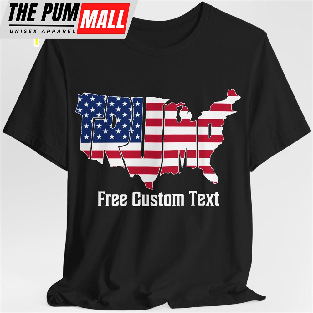 America Map Trump 2024 Shirt Donald Trump Fan Tees Personalized Custom Trump Shirt