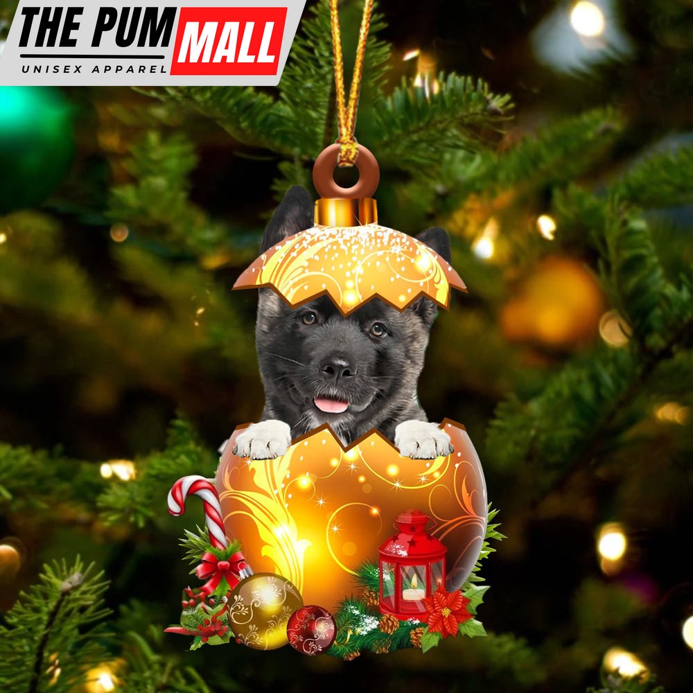 American Akita In Golden Egg Christmas Ornament – Car Ornament – Unique Dog Gifts For Owners Limited Edition