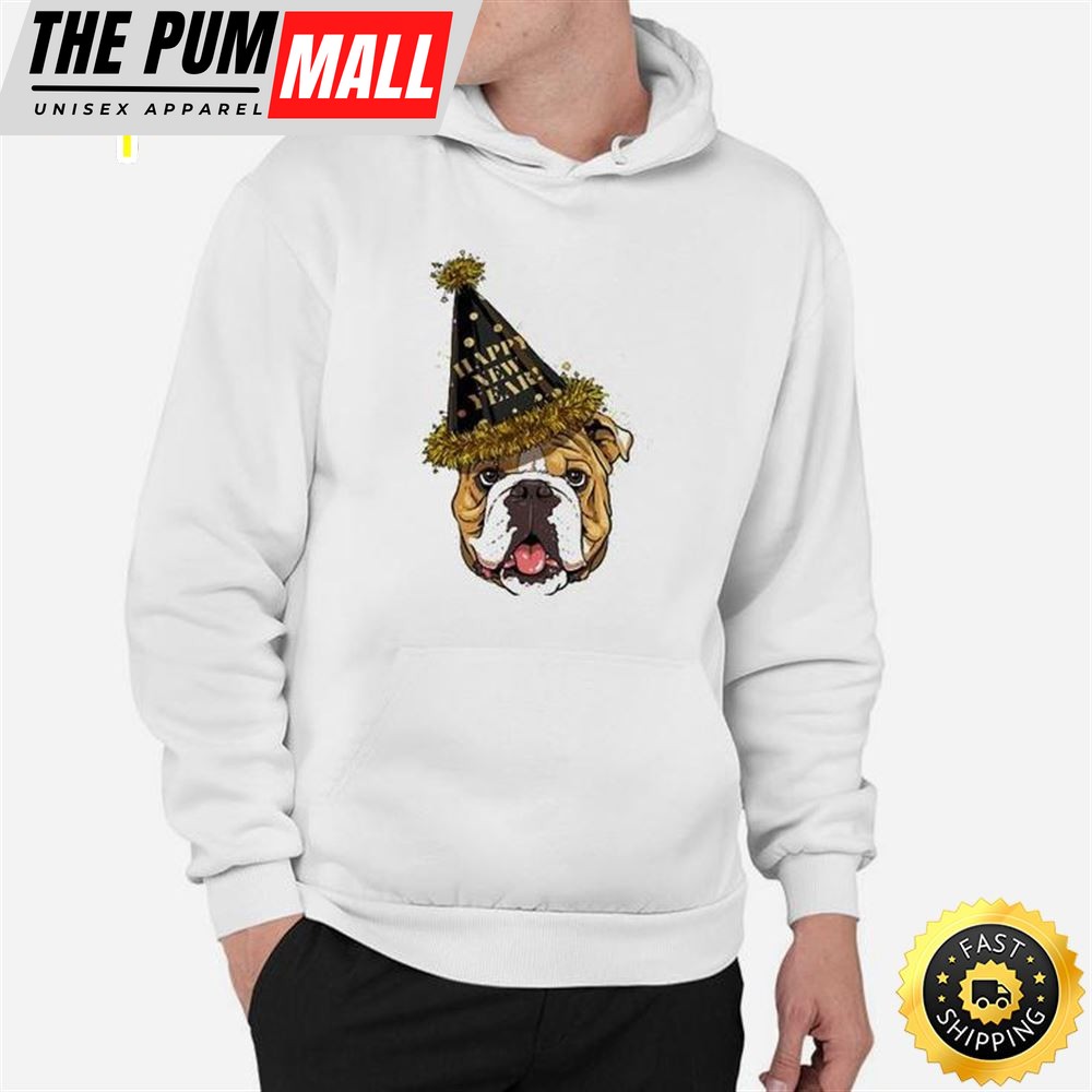 American Bulldog Happy New Year 2025 Dog New Years Eve Party Unisex Basic T-shirt