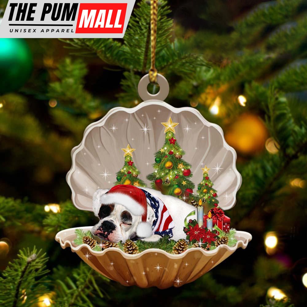 American Bulldog – Sleeping Pearl in Christmas Two Sided Ornament – Christmas Ornaments For Dog Lovers Limited Edition