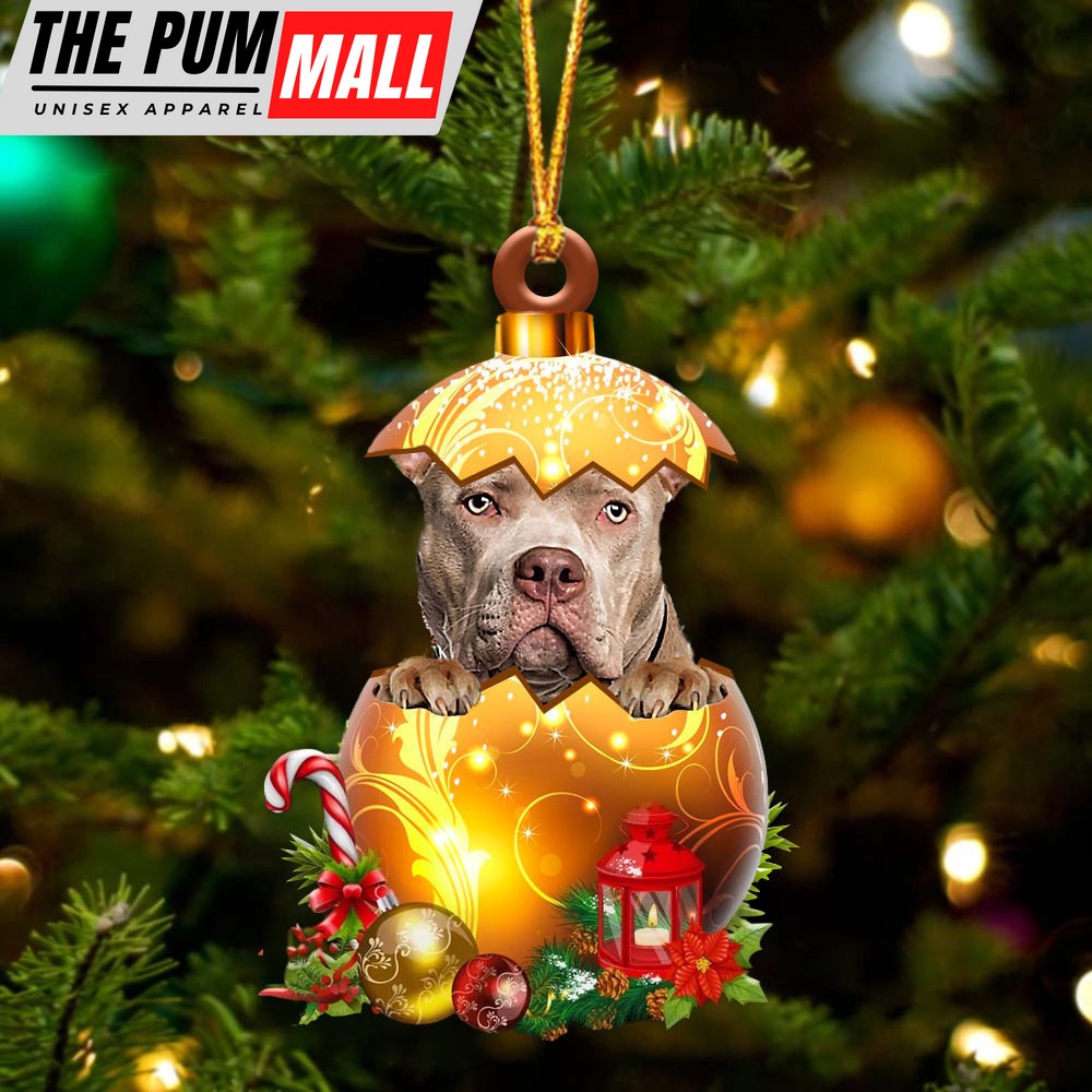 American Bully In Golden Egg Christmas Ornament – Car Ornament – Unique Dog Gifts For Owners Limited Edition