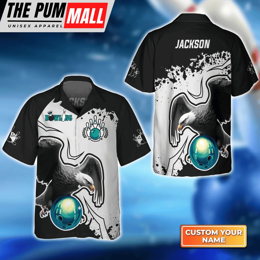 American Eagle Bowling Team hawaiian shirt, Bowling Hawaiian Shirt For Bowling Gift Team shirt