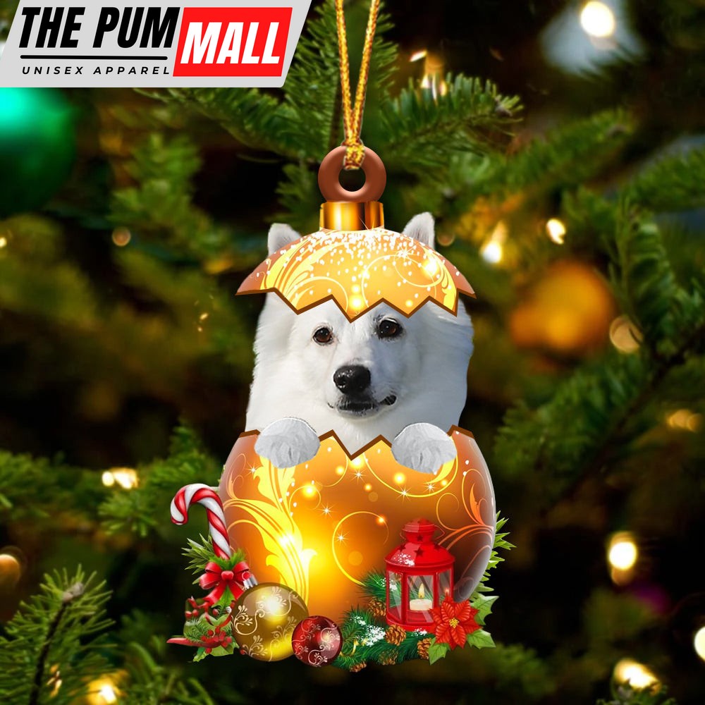 American Eskimo In Golden Egg Christmas Ornament – Car Ornament – Unique Dog Gifts For Owners Limited Edition