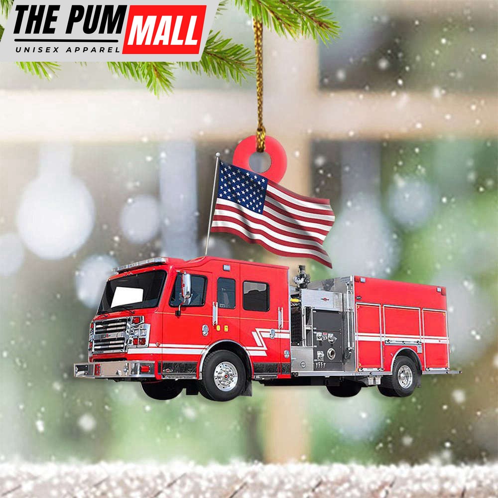 American Fire Truck Ornament Firefighter Christmas Ornament Gifts For Firefighters Limited Edition