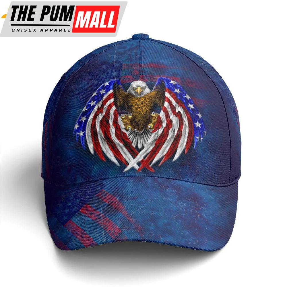 American Flag Eagle Wings Blue Classic Baseball Cap