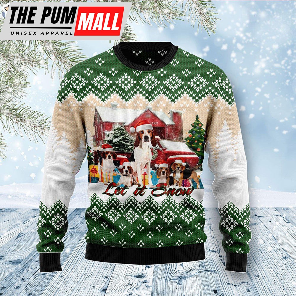 American Foxhound Let It Snow Dog Lover Ugly Christmas Sweater – Gifts For Dog Lovers