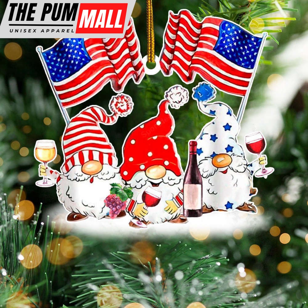 American Gnome Christmas Tree Ornament Wine Lover Ornament Christmas Gifts For Wine Lovers Limited Edition