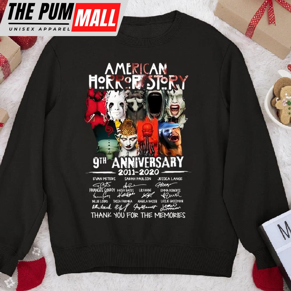 American Horror Story 9th Anniversary Actors Signature Thank You For The Memories Sweatshirt