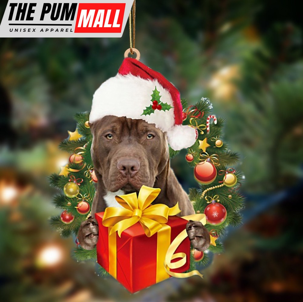 American Pit Bull Terrier Give Gifts Hanging Ornament – Flat Acrylic Dog Ornament – Dog Lovers Gifts For Him Or Her Limited Edition