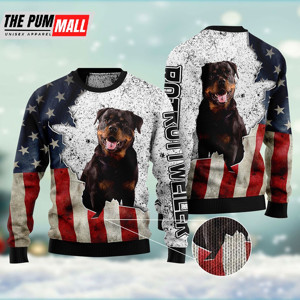 American Rottweiler Ugly Christmas Sweater Christmas Outfits Gift