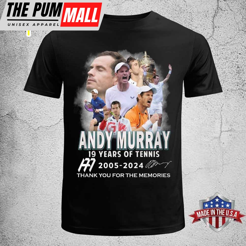 Andy Murray 19 Years Of Tennis 2005-2025 Thank You T-Shirt