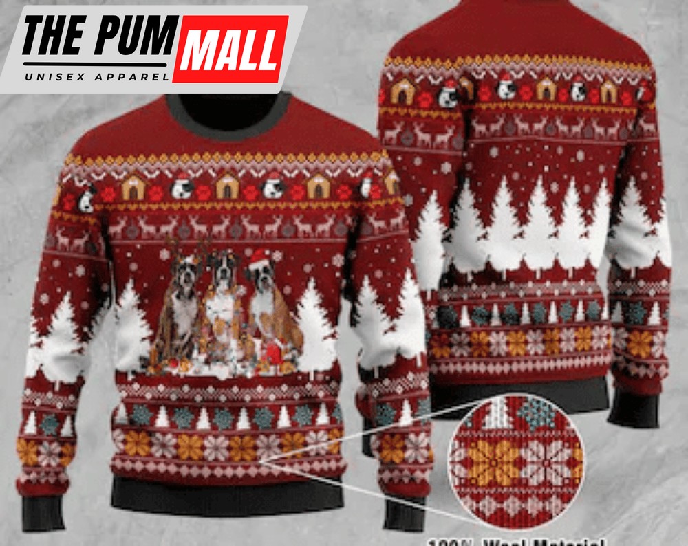 Animal Boxer Ugly Christmas Sweater, Christmas Gift For Men And Women