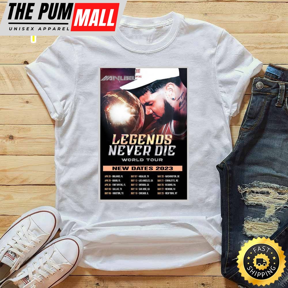 Anuel Aa Legends Never Die Newark Tour 2025 Tour List White T-Shirt