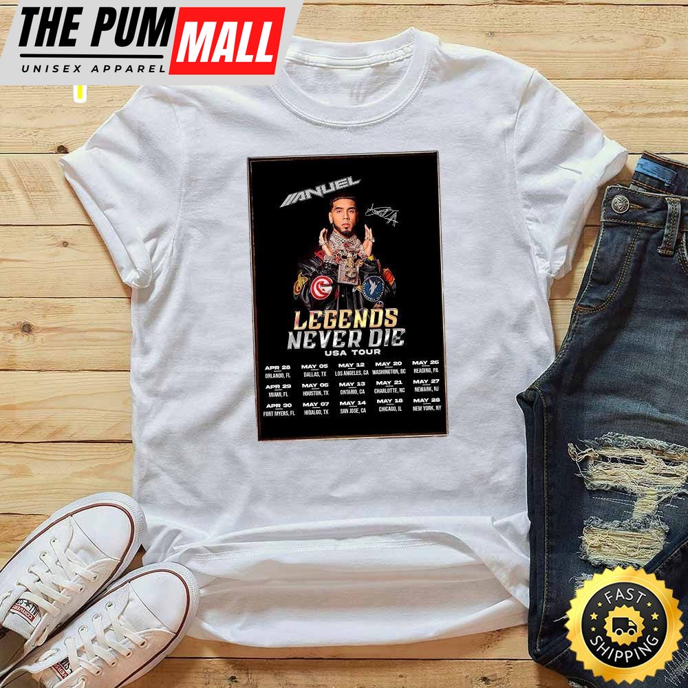 Anuel Aa Legends Never Die USA Tour 2025 T-Shirt