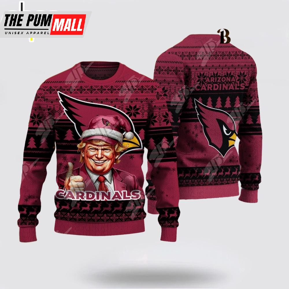 Arizona Cardinals Christmas Donald Trump Knitted Sweater