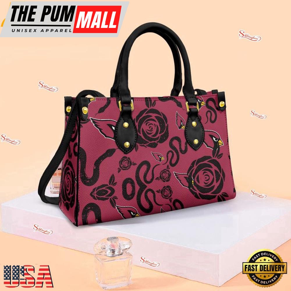 Arizona Cardinals Rose and Flower Pattern NFL Leather Handbag – Baseball Cap Snapback Hats