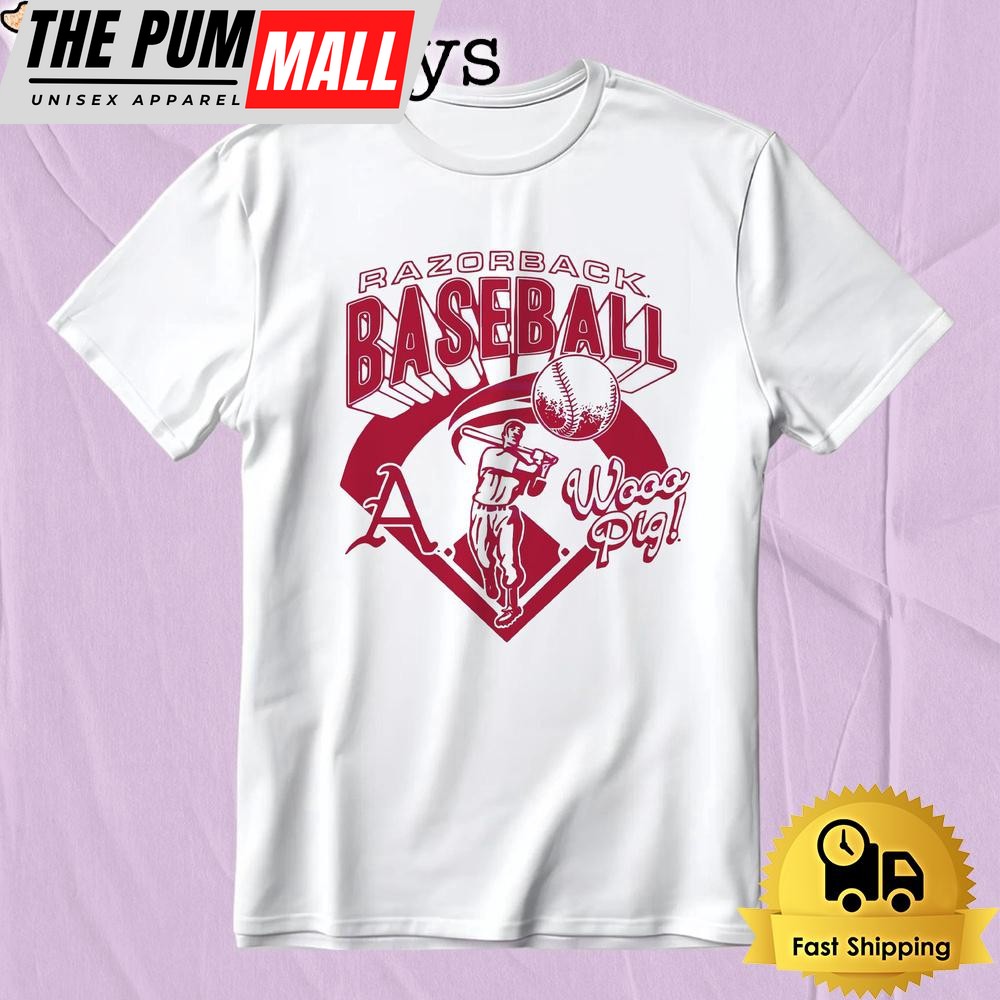 Arkansas Razorbacks Wooo Pig Baseball Vintage Sports T Shirt