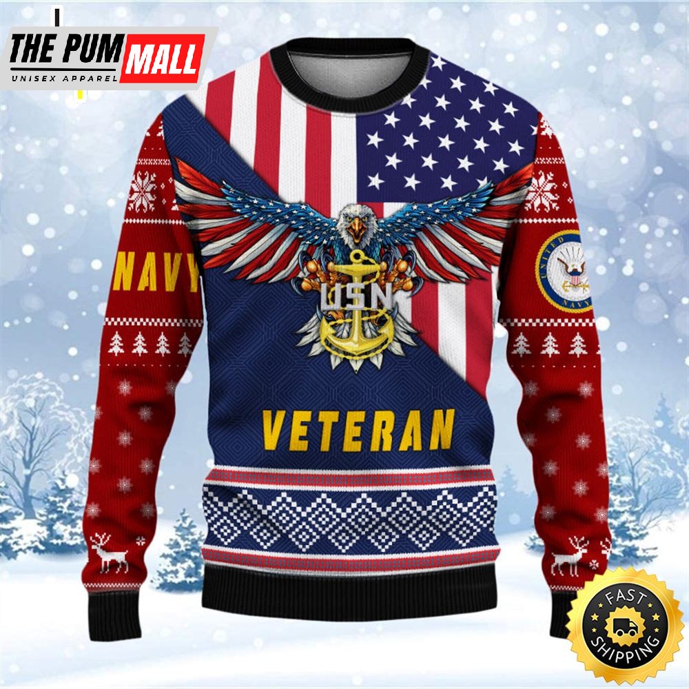 Armed Forces Navy Veteran Military Soldier Ugly Sweater Xmas