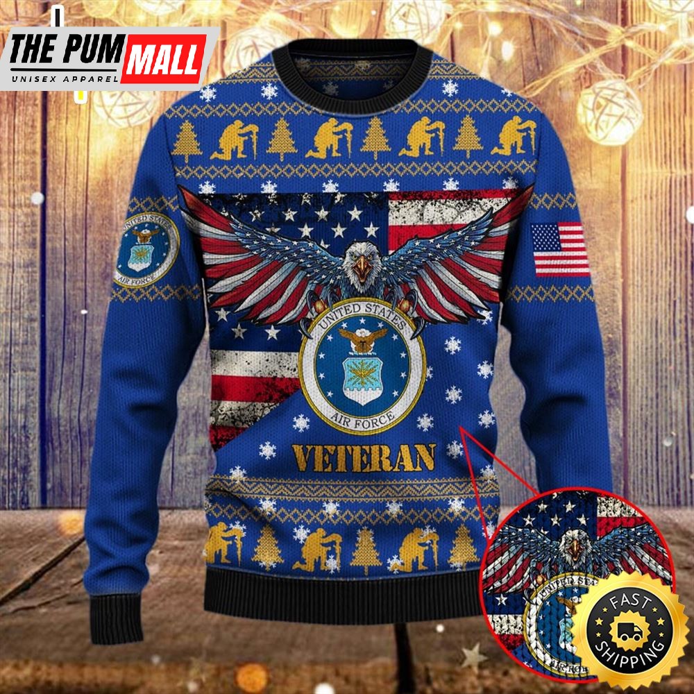 Armed Forces Usaf Air Forces Military Vva Vietnam Veterans Day For Father Dad Christmas Ugly Sweater