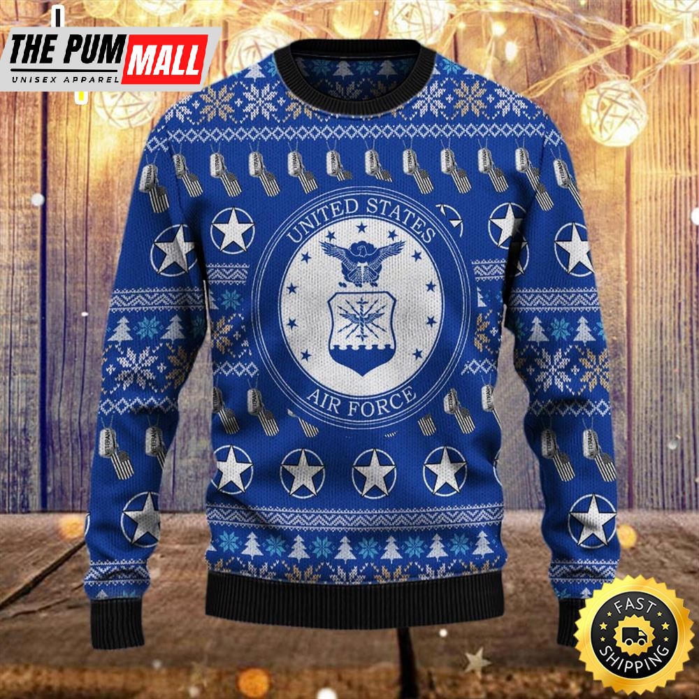 Armed Forces Usaf Air Forces Military Vva Vietnam Veterans Day Gift For Father Dad Christmas Ugly Sweater Xmas
