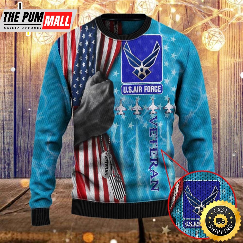 Armed Forces Usaf Air Forces Military Vva Vietnam Veterans Day Gift For Father Dad Christmas Ugly Sweater