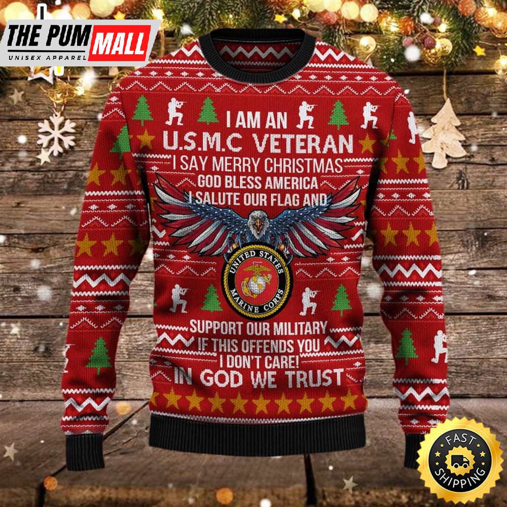 Armed Forces Usmc Marine Military Vva Vietnam Veterans Day Gift For Father Dad Christmas Ugly Sweater Xmas
