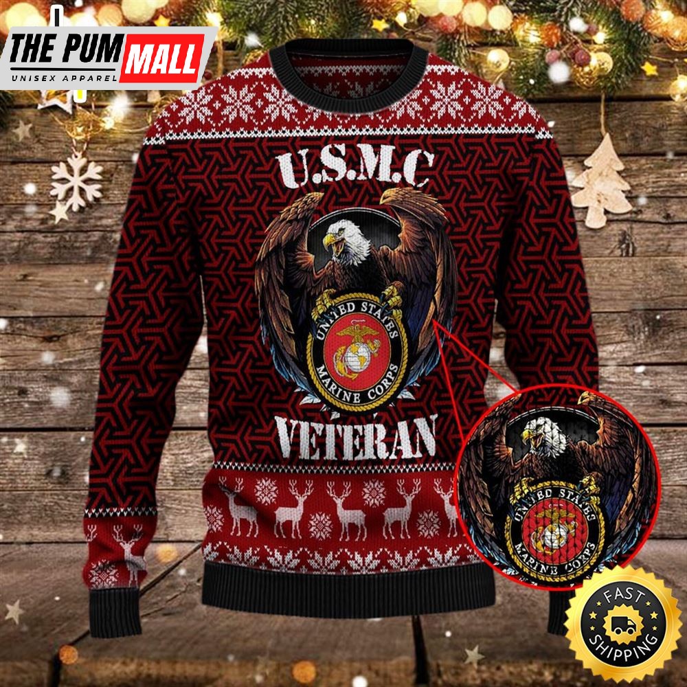 Armed Forces Usmc Marine Military Vva Vietnam Veterans Day Gift For Father Dad Christmas Ugly Sweater 3D