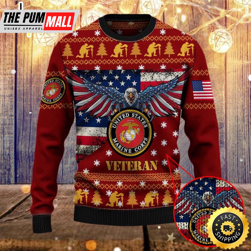 Armed Forces Usmc Marine Military Vva Vietnam Veterans Day Gift For Father Dad Christmas Ugly