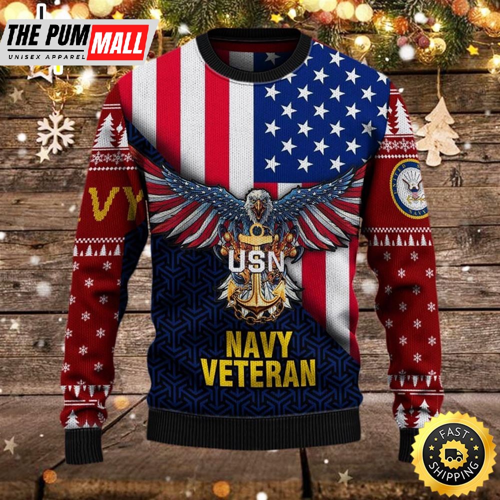 Armed Forces Usn Navy Military Vva Vietnam Veterans Ugly Sweater