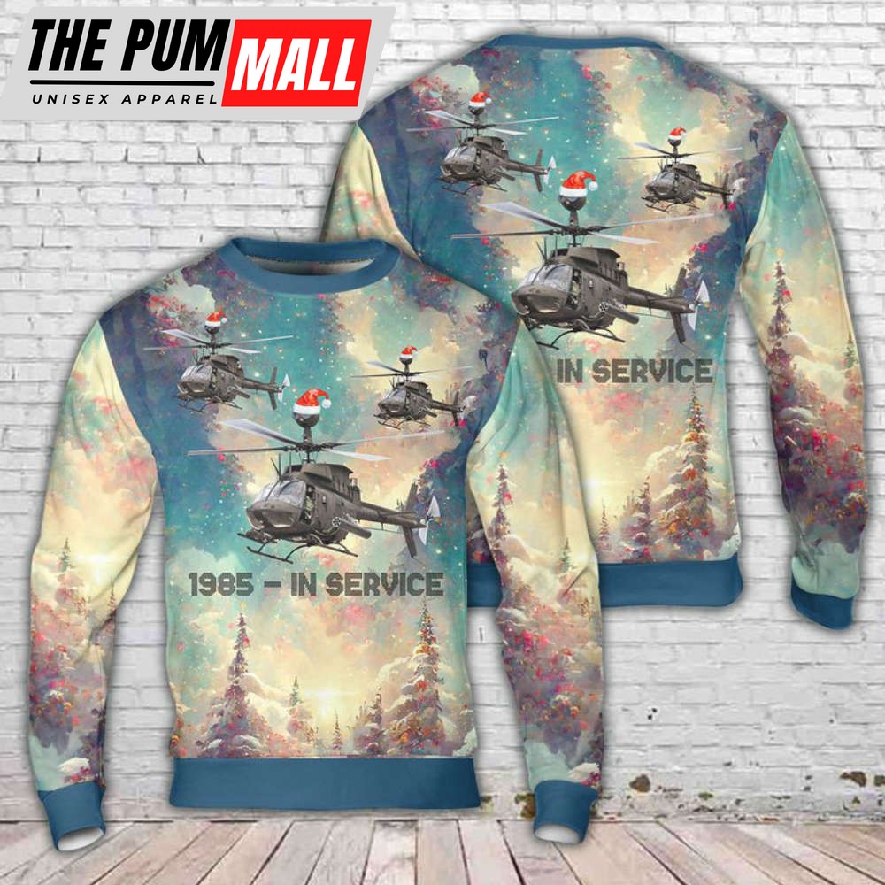 Army Bell OH-58D Kiowa Christmas Sweater – Unique 3D Gift for a Festive Christmas