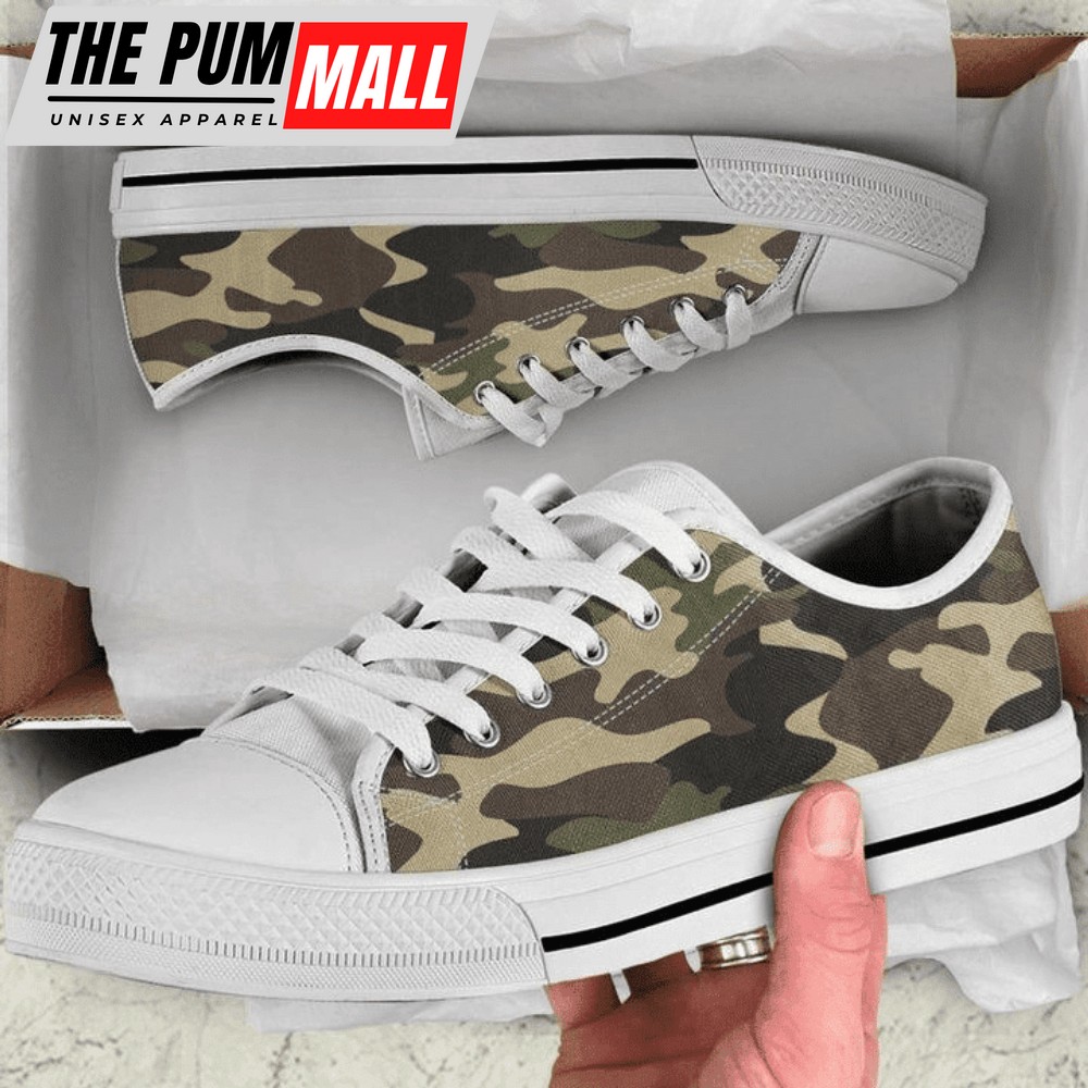 Army Green Camo Camouflage Low Top Shoes PN205059Sb -Trendy Footwear