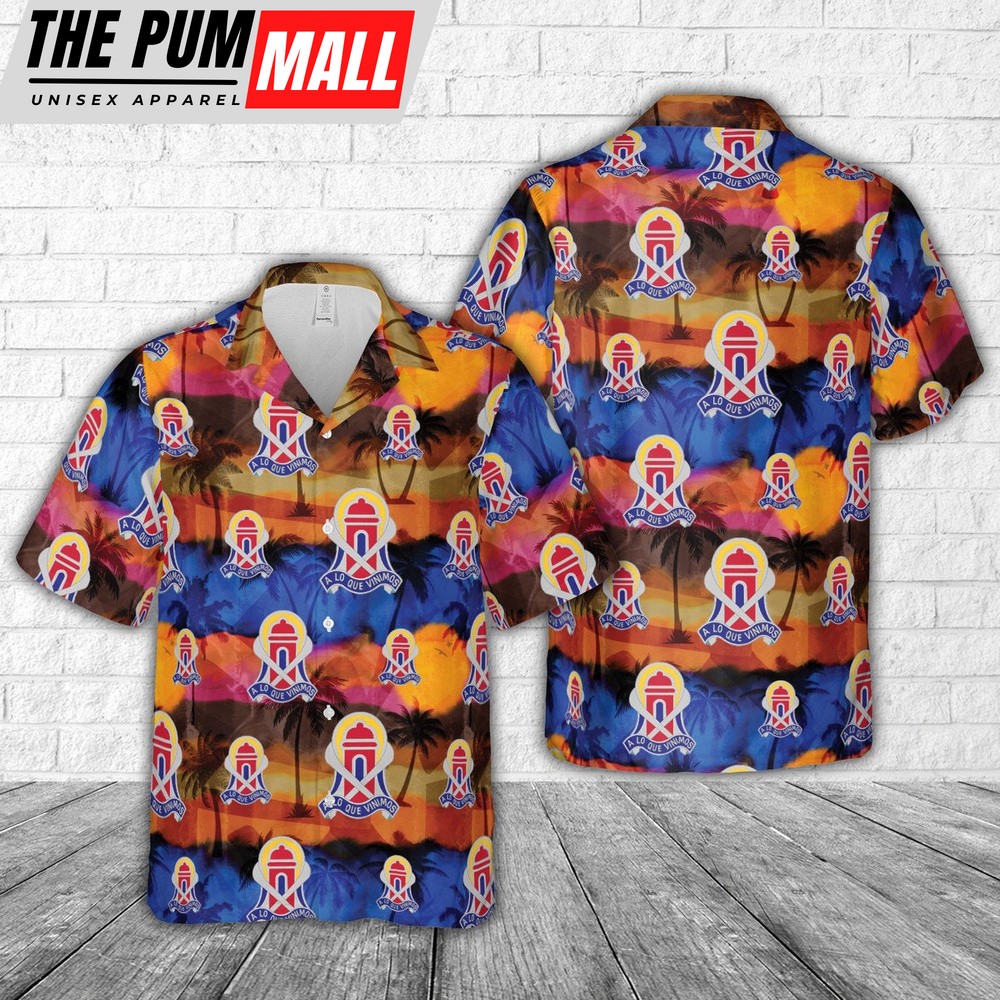 Army Hawaiian Shirt, Puerto Rico Army National Guard, 92nd Military Police Brigade (92nd MP Bde) Hawaiian Shirt, Military Aloha Shirt