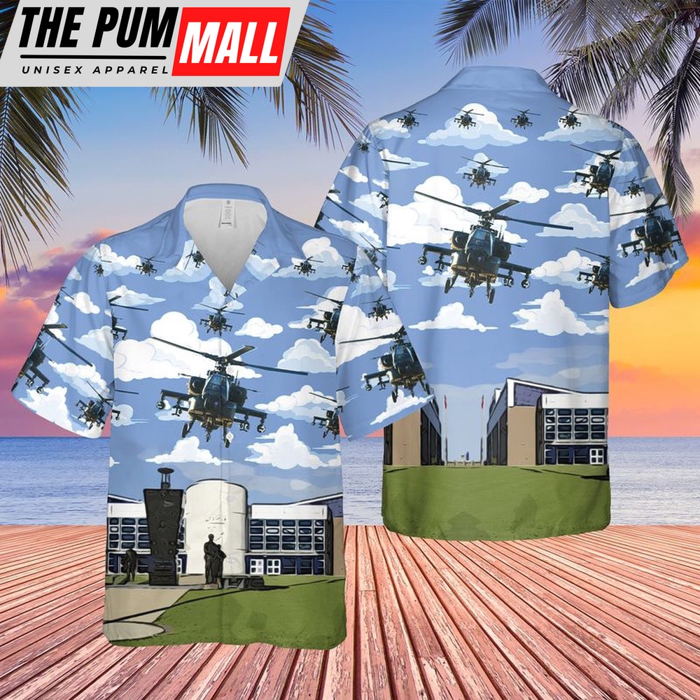 Army Hawaiian Shirt, US Army 101st Airborne Division AH-64 Apaches Hawaiian Shirt, Military Aloha Shirt
