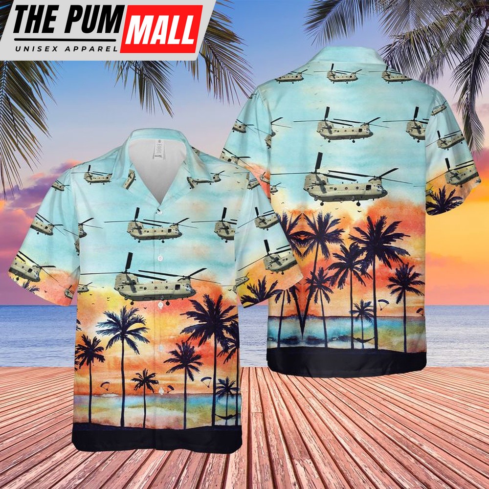Army Hawaiian Shirt, US Army 101st Airborne Division CH-47 Hawaiian Shirt, Military Aloha Shirt