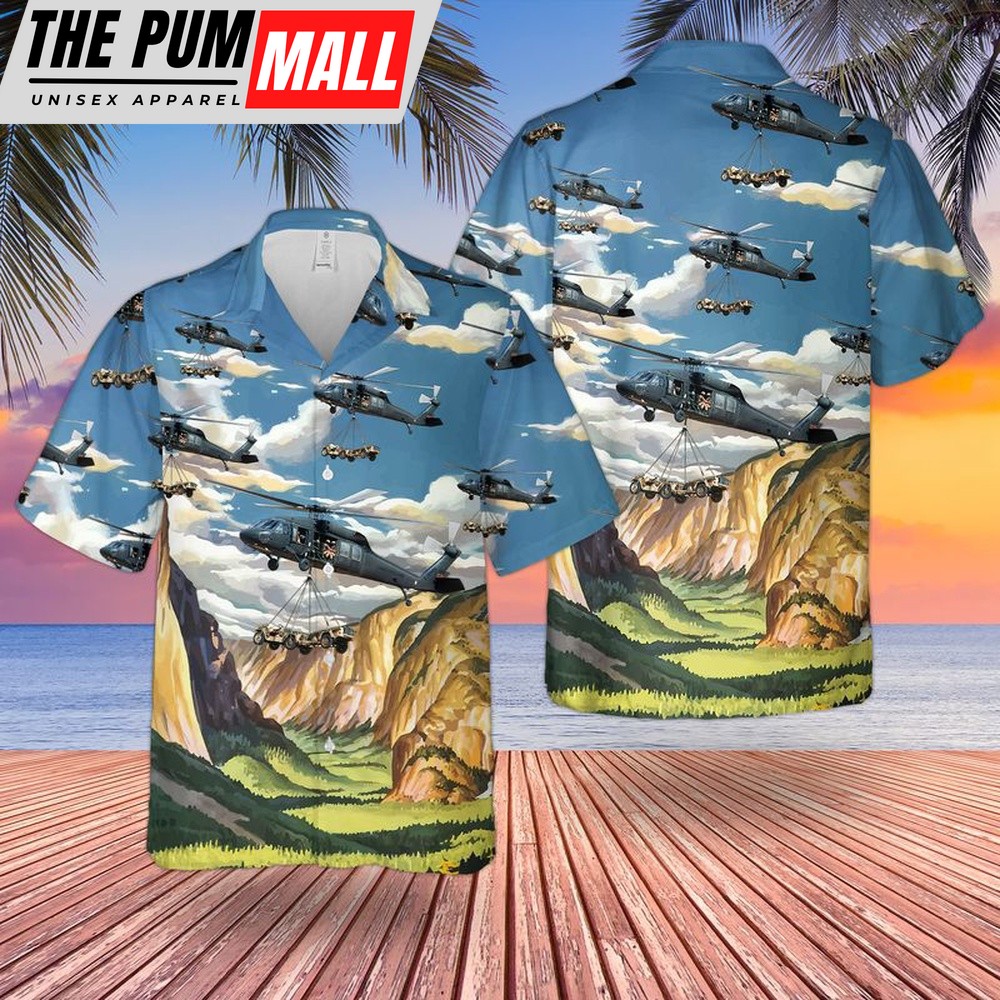 Army Hawaiian Shirt, US Army 101st Airborne Division Sikorsky UH-60 Black Hawk Hawaiian Shirt, Military Aloha Shirt