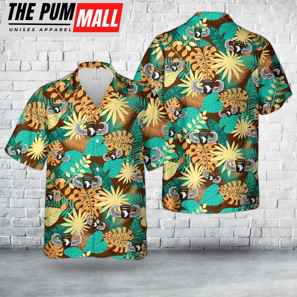 Army Hawaiian Shirt, US Army 101st Airborne Jump Wings Hawaiian Shirt, Military Aloha Shirt