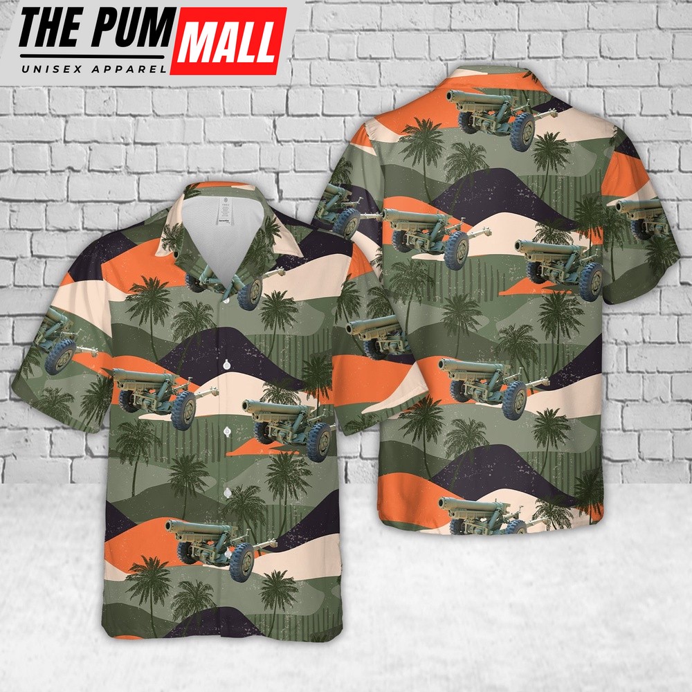 Army Hawaiian Shirt, US Army 105 mm howitzer M3 Hawaiian Shirt, Military Aloha Shirt