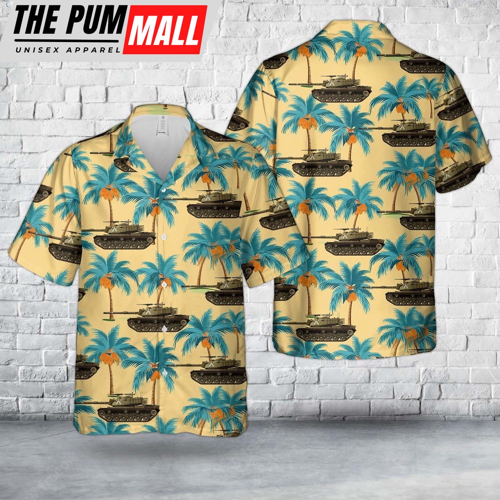 Army Hawaiian Shirt, US Army 105mm Gun Tank M60 Hawaiian Shirt, Military Aloha Shirt