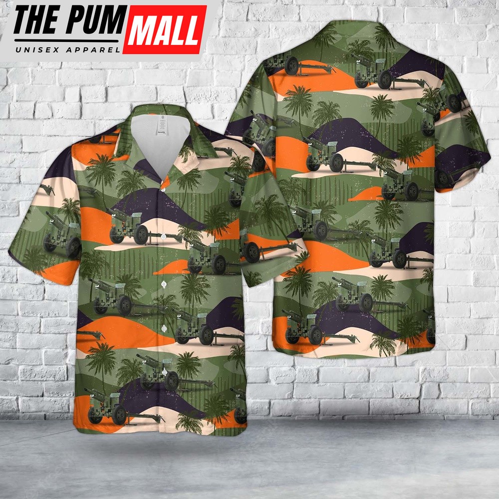Army Hawaiian Shirt, US Army 105mm Howitzer M2A1 Hawaiian Shirt, Military Aloha Shirt
