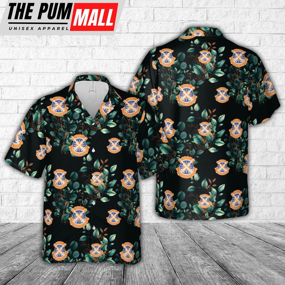 Army Hawaiian Shirt, US Army 106th Signal Brigade Unit Crest Hawaiian Shirt, Military Aloha Shirt