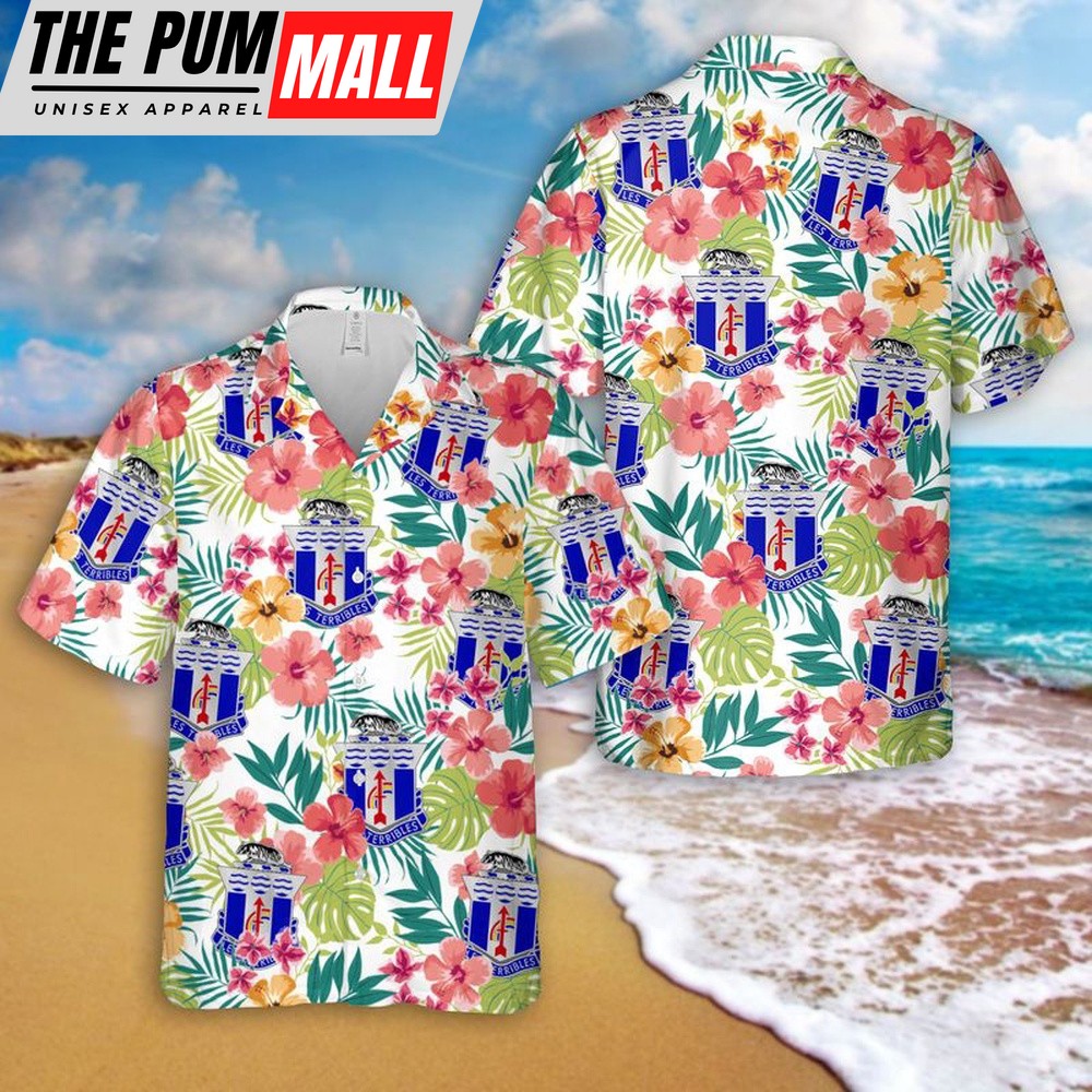 Army Hawaiian Shirt, US Army 127th Infantry Regiment Wisconsin Army National Guard Hawaiian Shirt, Military Aloha Shirt