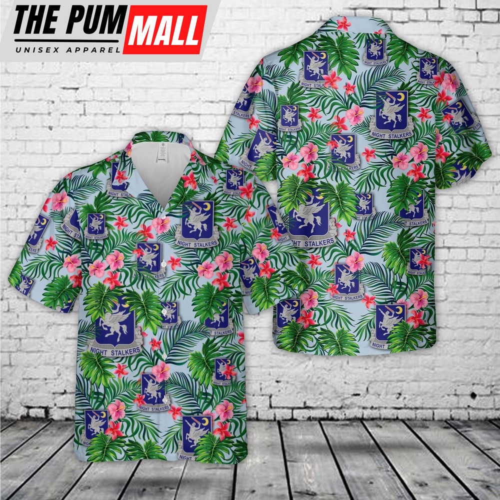 Army Hawaiian Shirt, US Army 160th SOAR MH-60K Black Hawk Hawaiian Shirt, Military Aloha Shirt