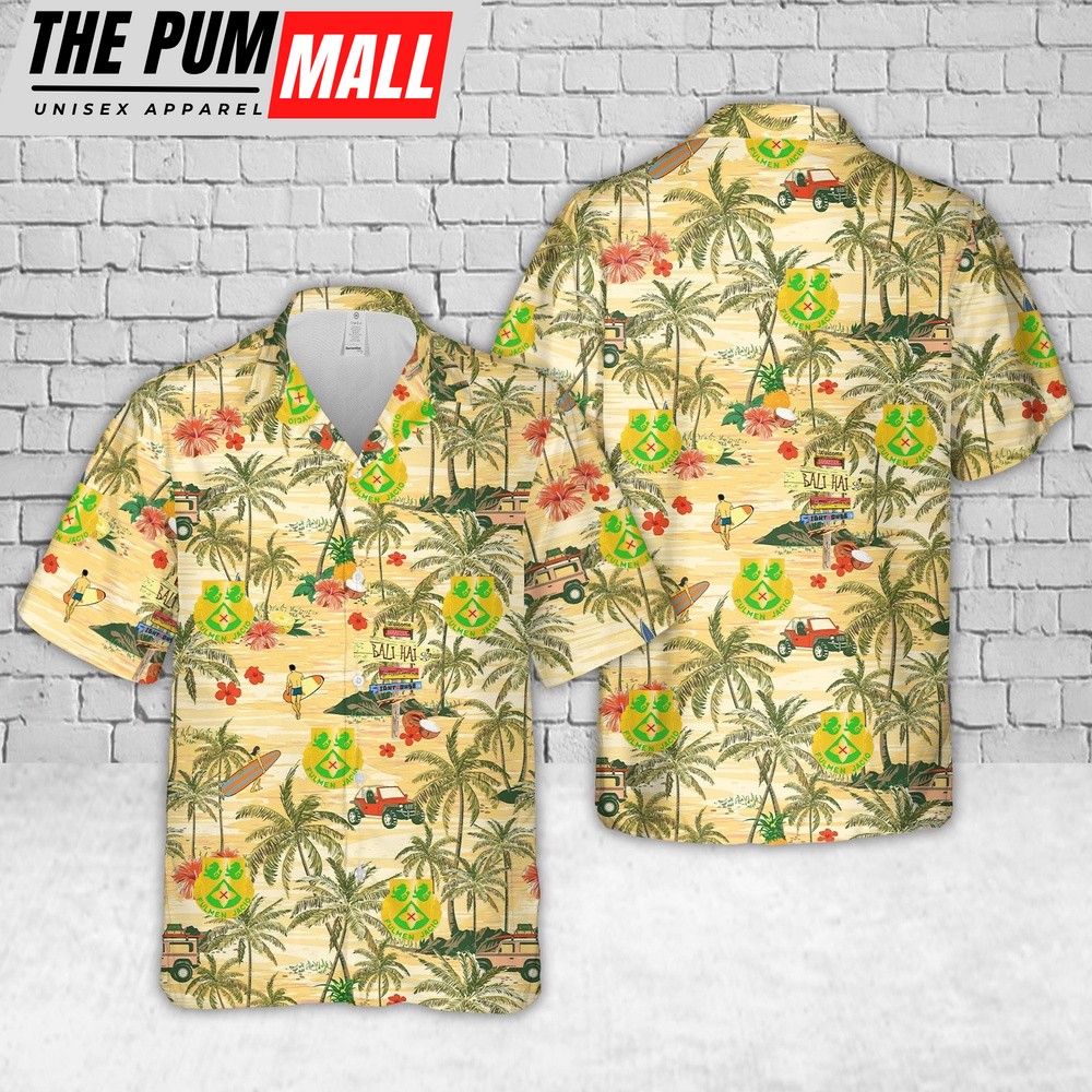 Army Hawaiian Shirt, US Army 185th Armor Regiment Hawaiian Shirt, Military Aloha Shirt