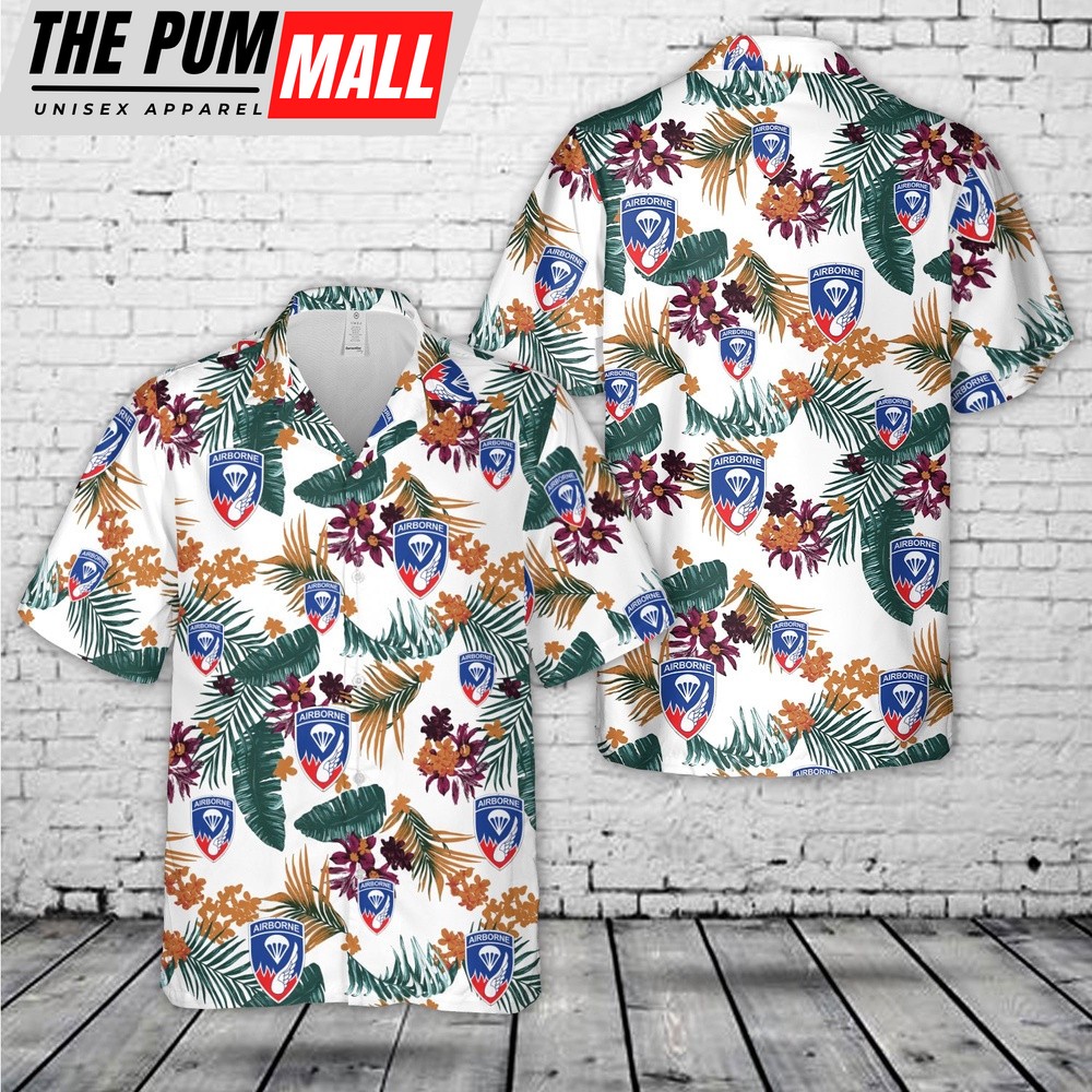 Army Hawaiian Shirt, US Army 187th Airborne Regimental Combat Team Hawaiian Shirt, Military Aloha Shirt