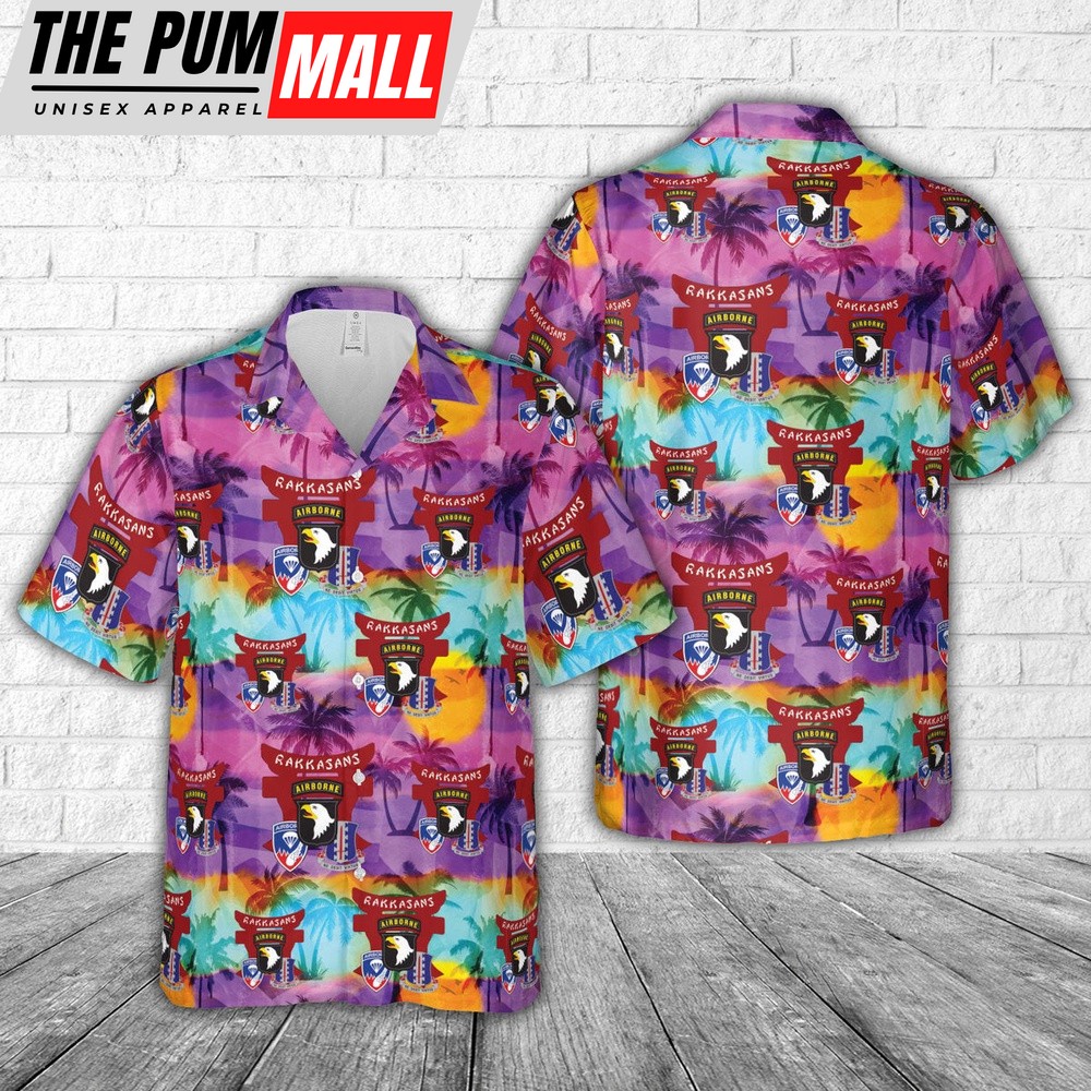 Army Hawaiian Shirt, US Army 187th Infantry Regiment Rakkasans 101st Airborne Division Hawaiian Shirt, Military Aloha Shirt