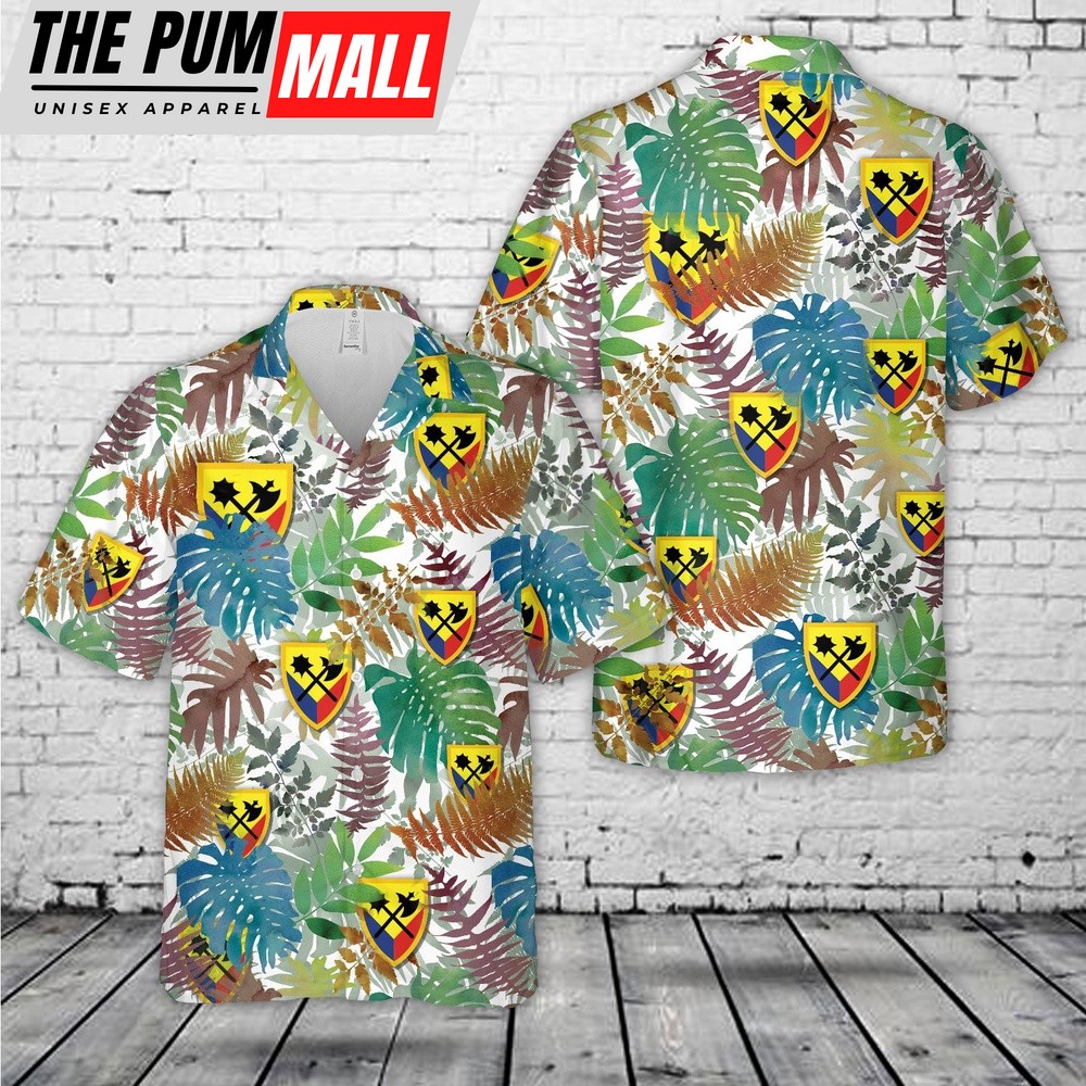 Army Hawaiian Shirt, US Army 194th Armored Brigade Hawaiian Shirt, Military Aloha Shirt